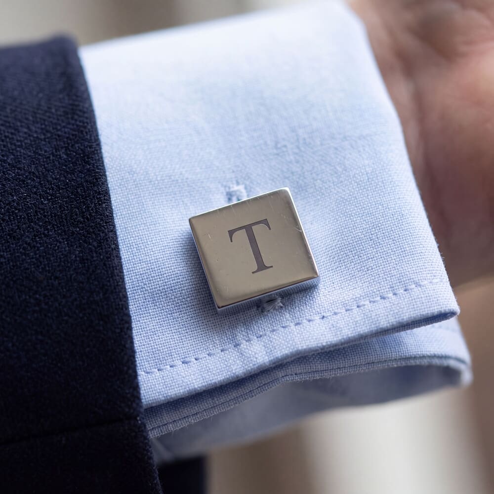 Square Engraved Cufflinks 