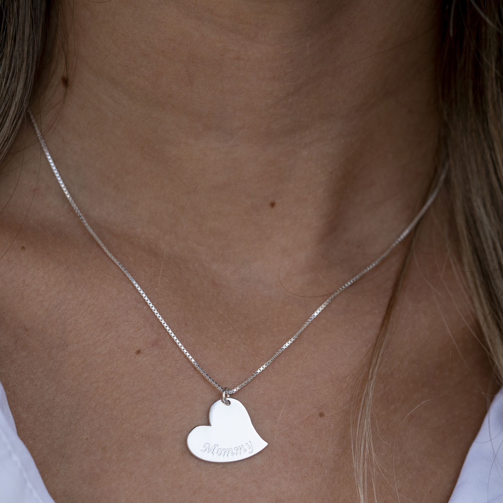 Mother Daughter Heart Necklace Set