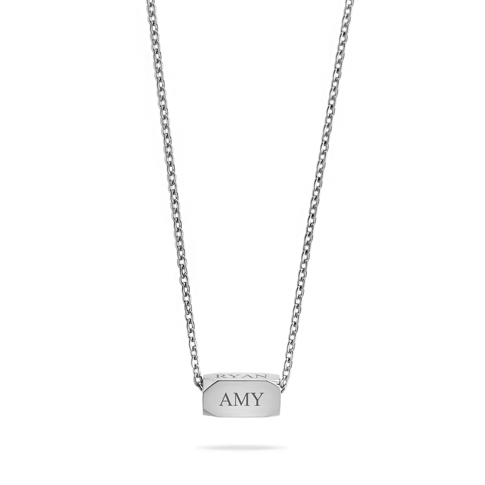 Engraved Spinning Bar Necklace