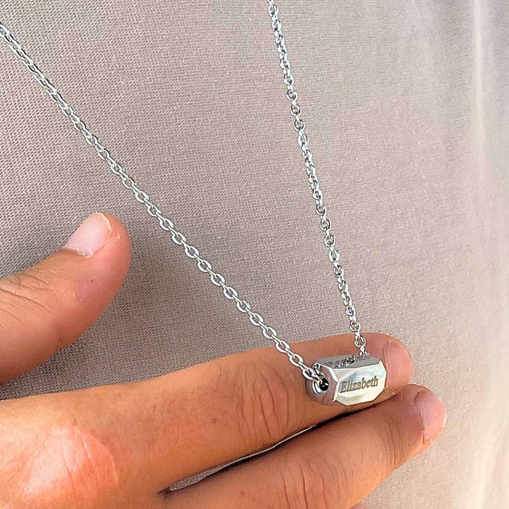 Engraved Spinning Bar Necklace