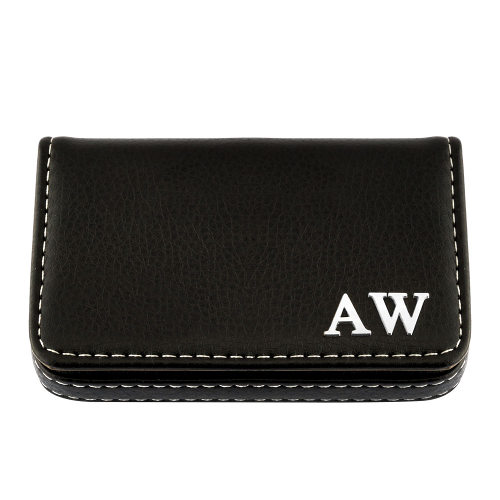 Leather Initial Card Holder