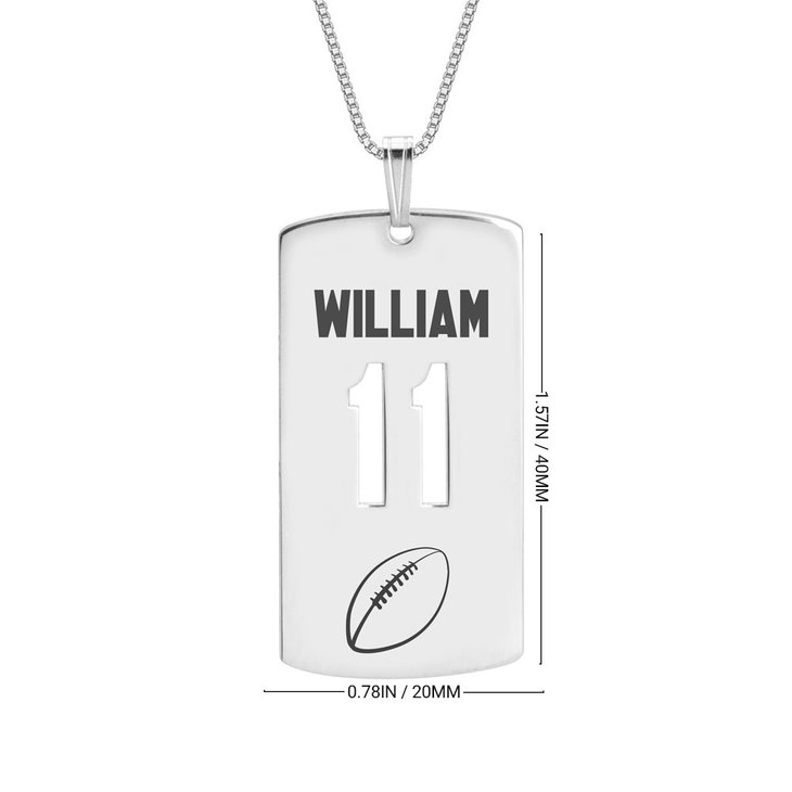 Personalised Dog Tag Sport Necklace information