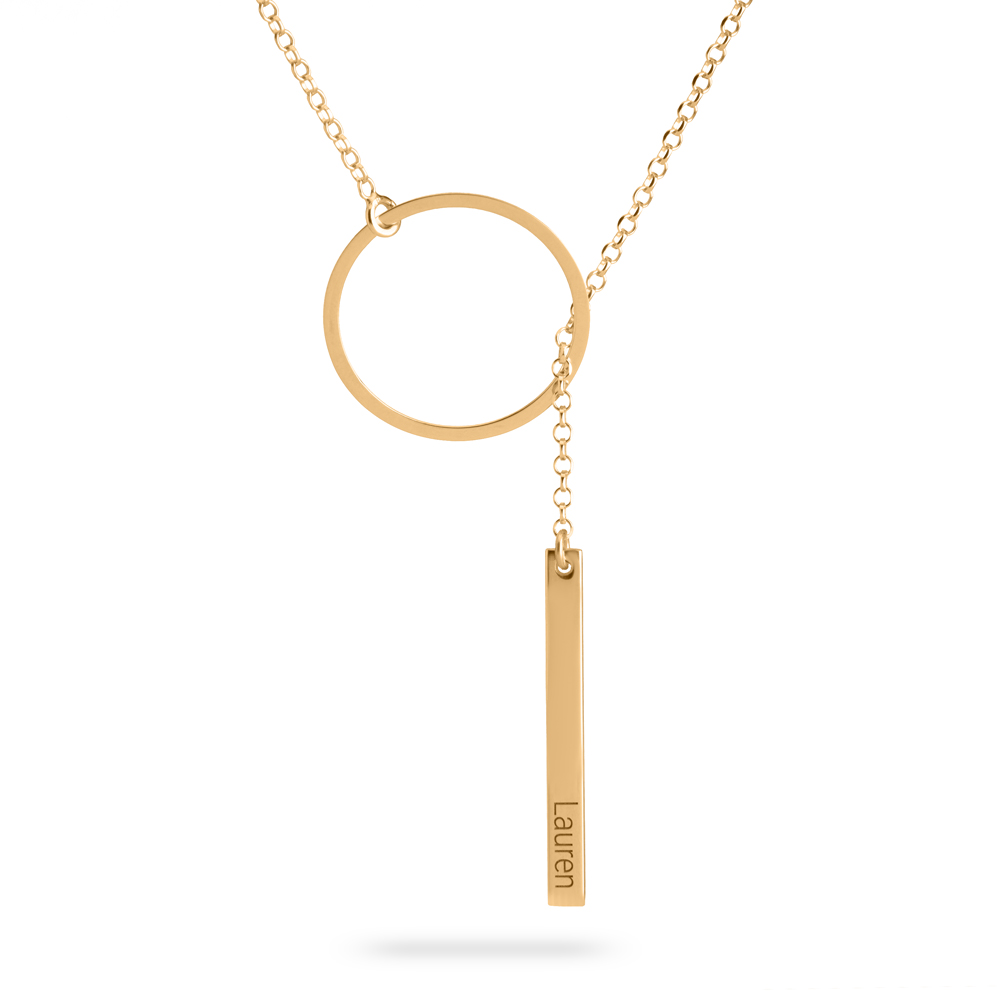 Engraved Hanging Bar Necklace