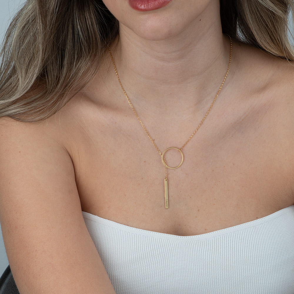 Engraved Hanging Bar Necklace