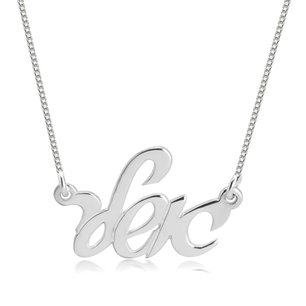 Hebrew Cursive Name Necklace