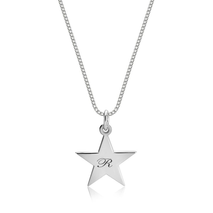 Delicate Engraved Star Necklace