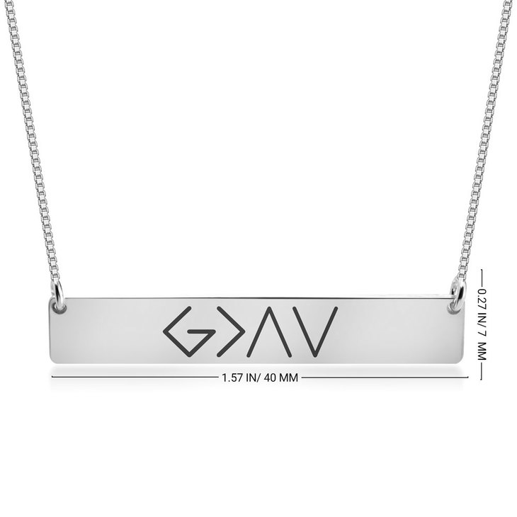 God is Greater Than the Highs and Lows Necklace information