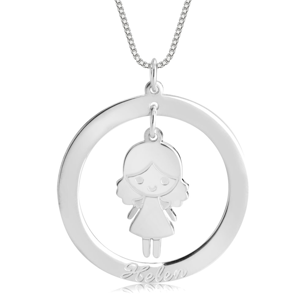 Disc Necklace for Mom with Charm