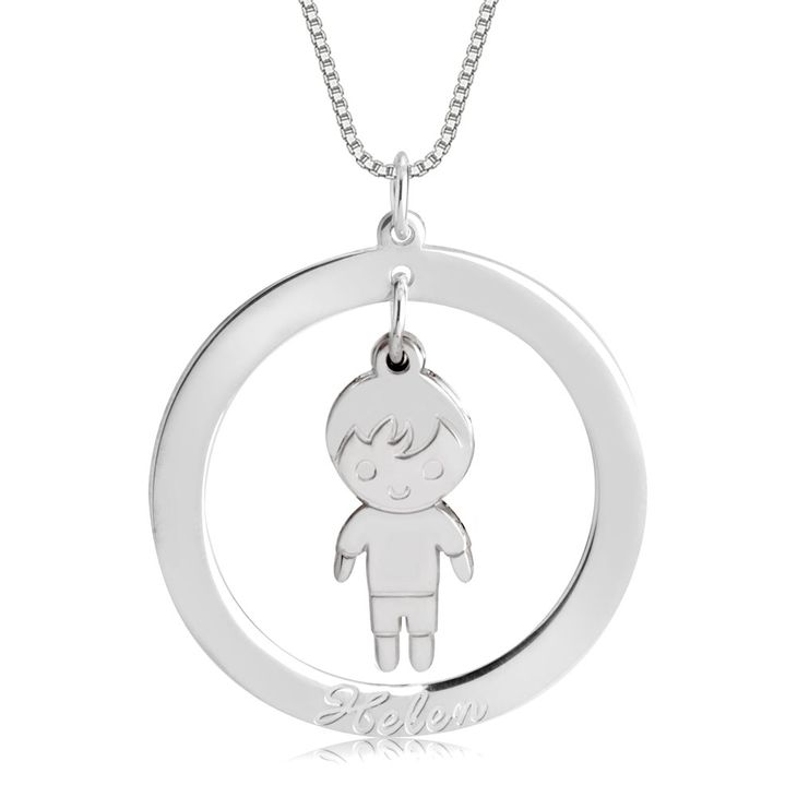 Disc Necklace for Mom with Charm - Picture 2