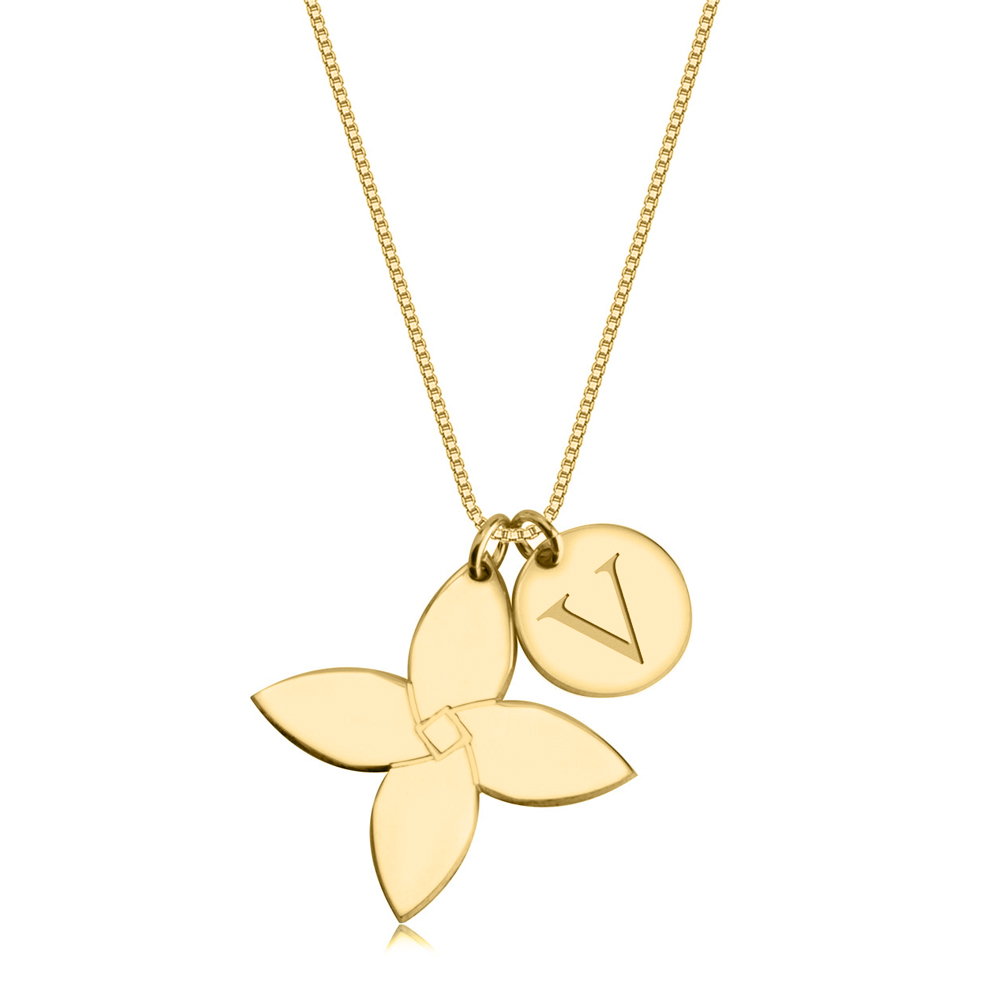 Personalised Initial Flower Necklace