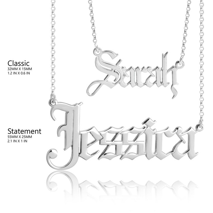 Gothic Name Necklace information