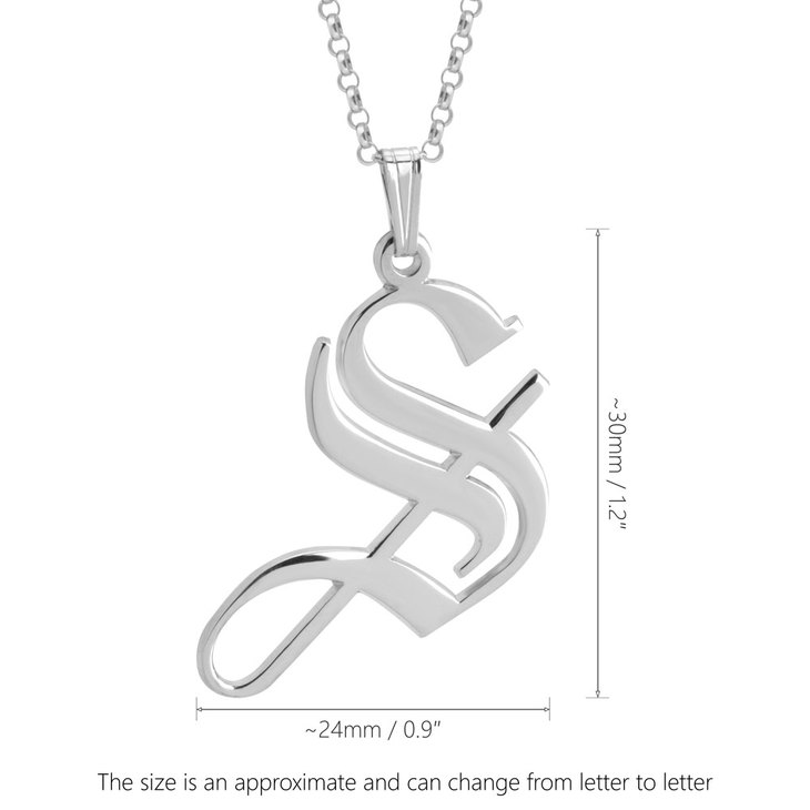 Old Gothic Initial Necklace information