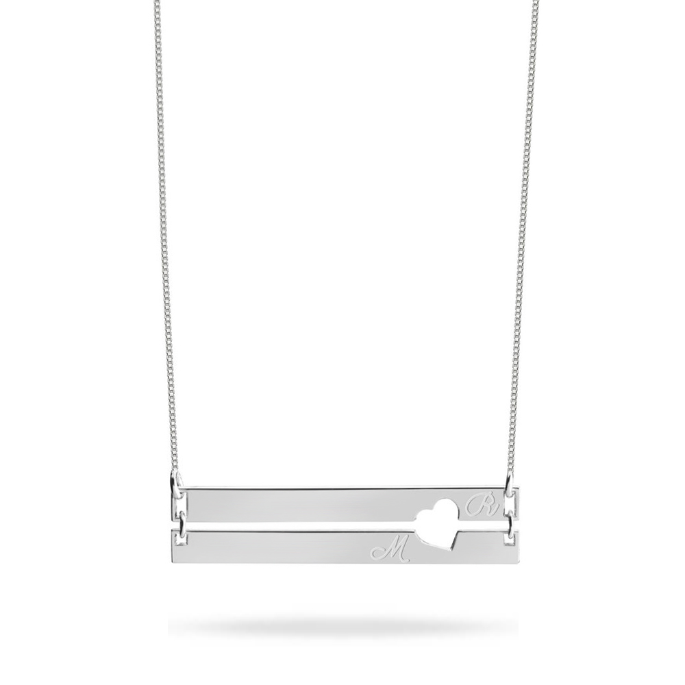 Engraved Bar Necklace with Two Initials