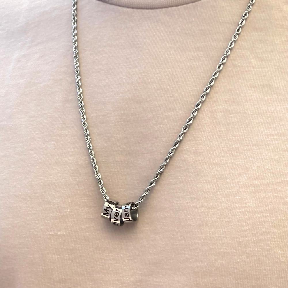 Unisex Necklace with Personalised Beads 