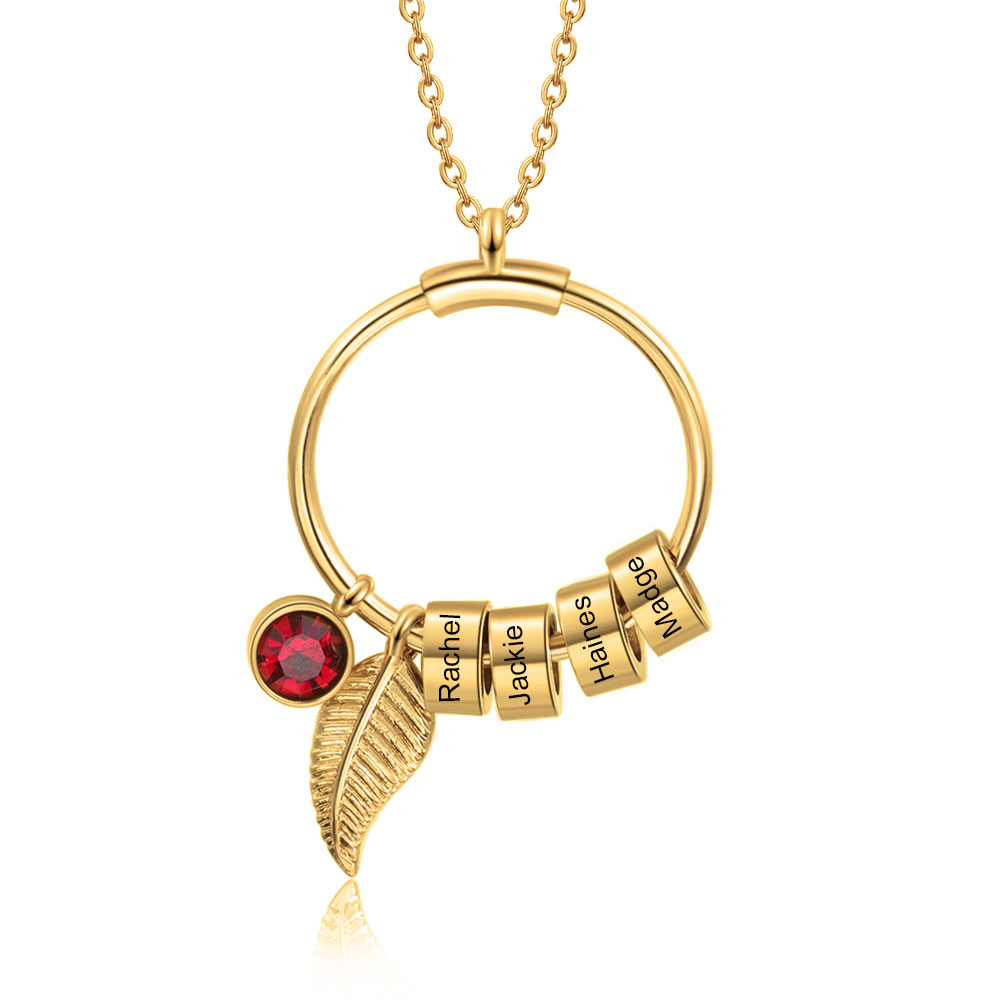 Mom & Grandma Engrave Charms Circle Necklace