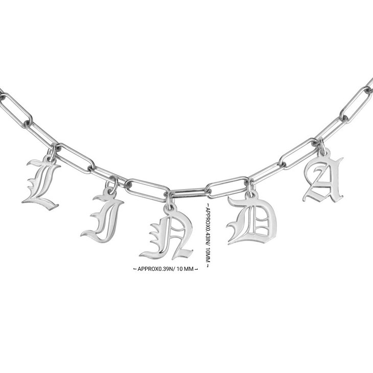 Paperclip Charm Name Necklace information