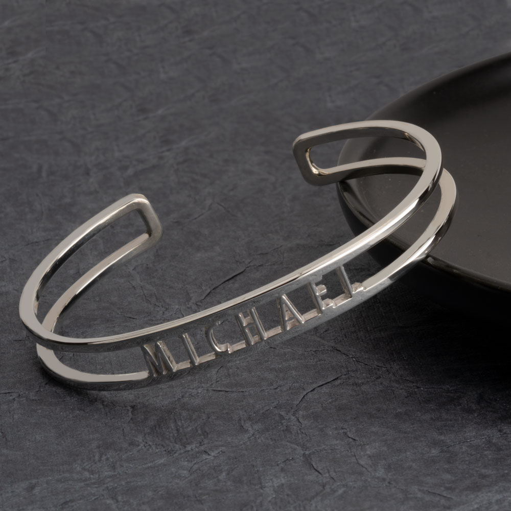 Delicate Name Bangle Bracelet