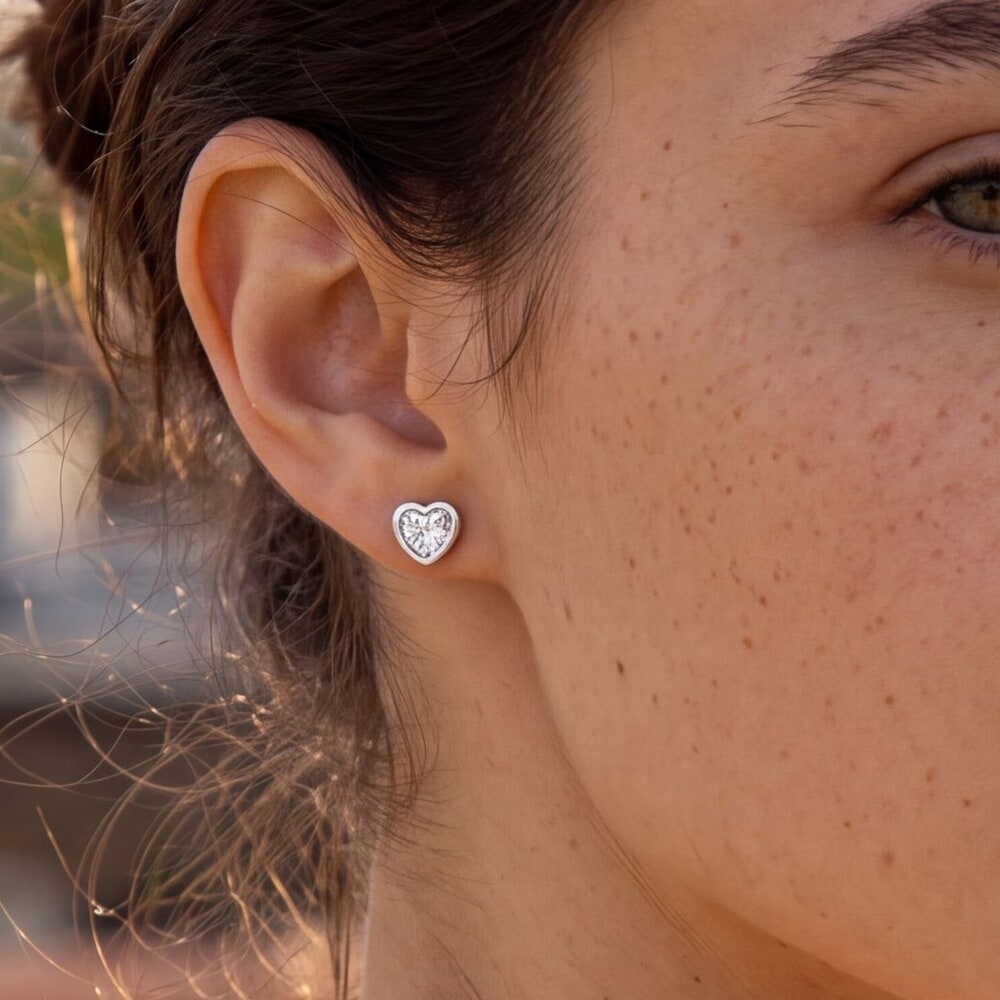 Heart Cubic Zirconia Diamond Earrings
