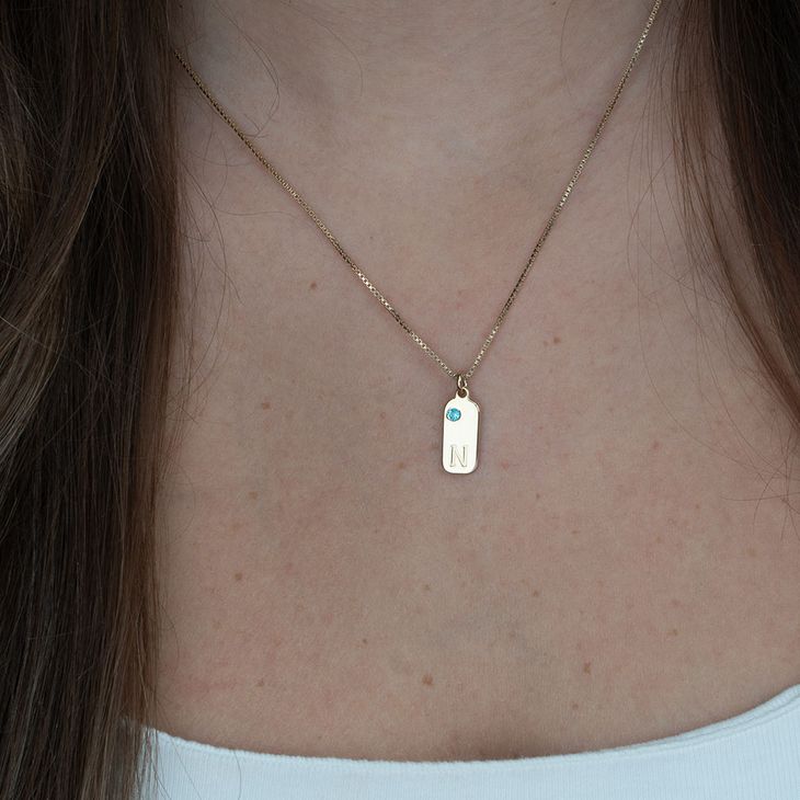 Initial Birthstone Necklace - Picture 4
