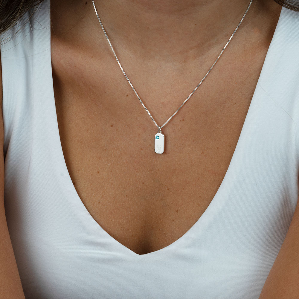 Initial Birthstone Necklace