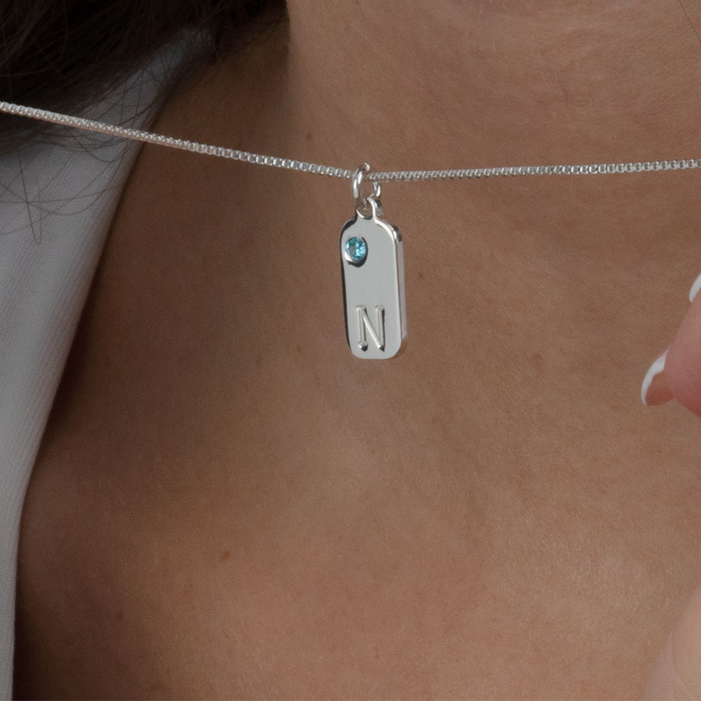 Initial Birthstone Necklace