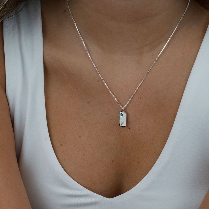 Initial Birthstone Necklace model