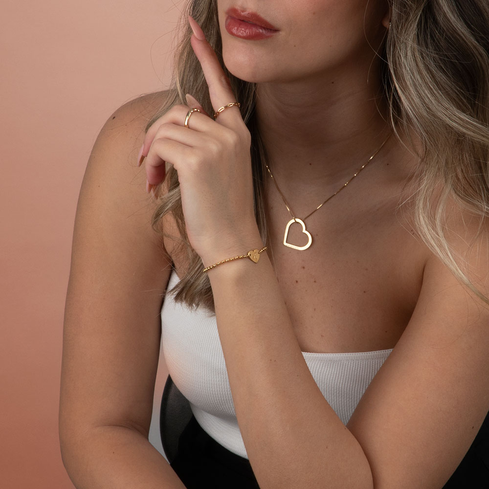 Heart Outline Engraved Necklace