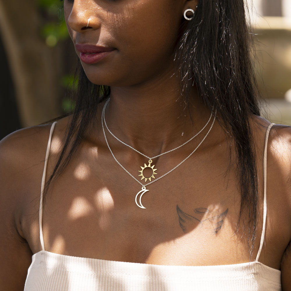 Sun and Moon Layered Necklace