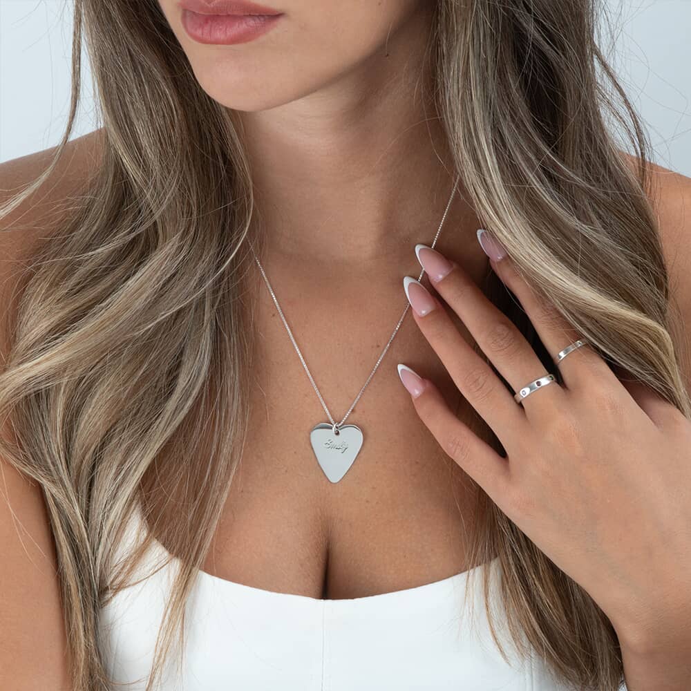 Heart Shaped Guitar Pick Necklace