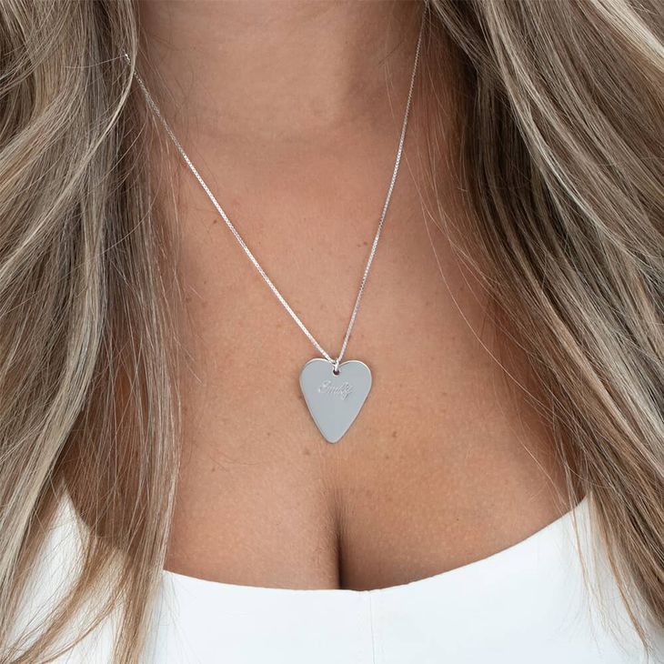 Heart Shaped Guitar Pick Necklace model