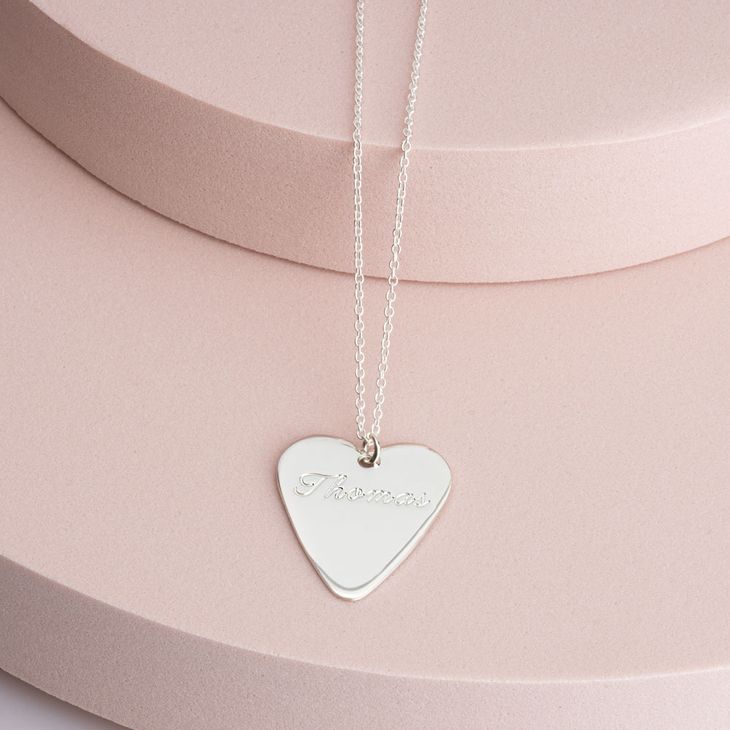 Heart Shaped Guitar Pick Necklace model