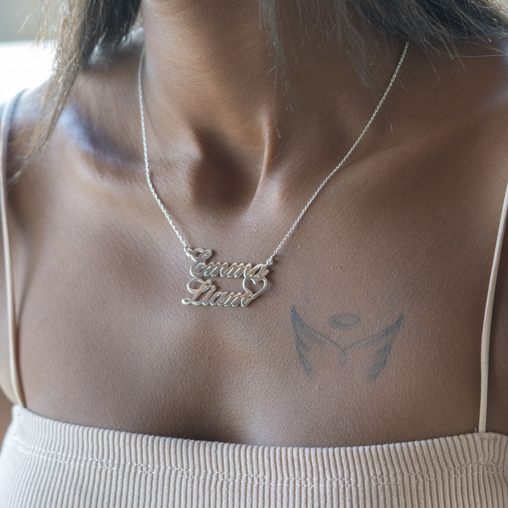 Two Name Necklace For Couples