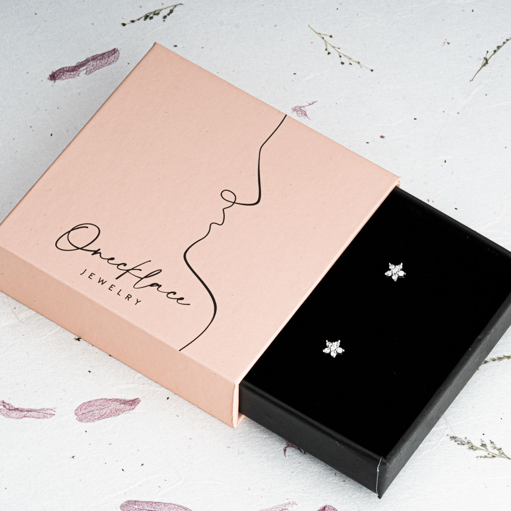 Star Flower Stud Earrings