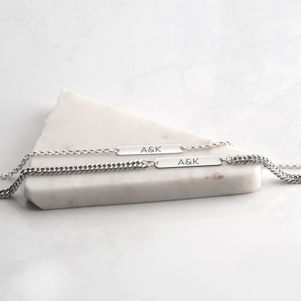 His And Hers Initial Bracelet Set