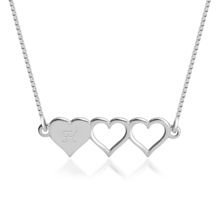 Initial Hearts Friednship Necklace Set - Picture 4