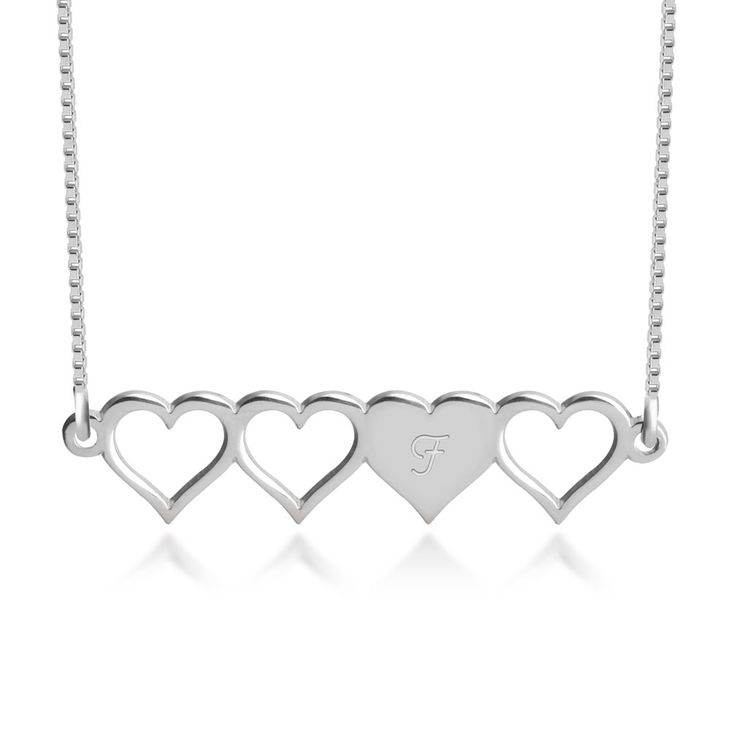 Initial Hearts Friednship Necklace Set - Picture 6