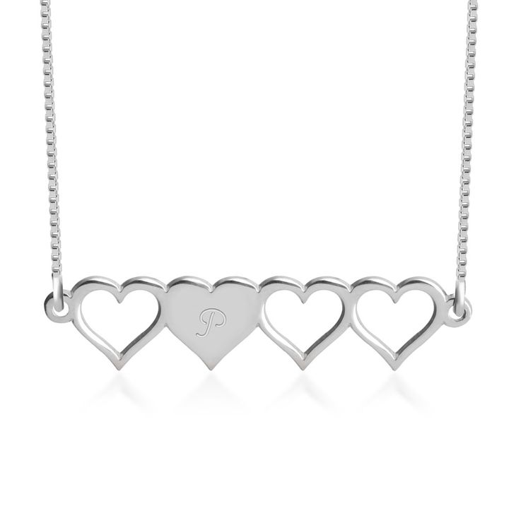 Initial Hearts Friednship Necklace Set - Picture 7