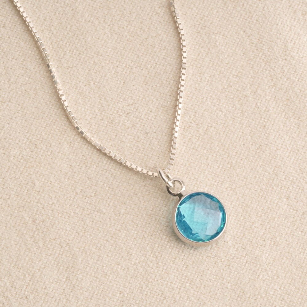 Aquamarine Necklace - March Birthstone Necklace
