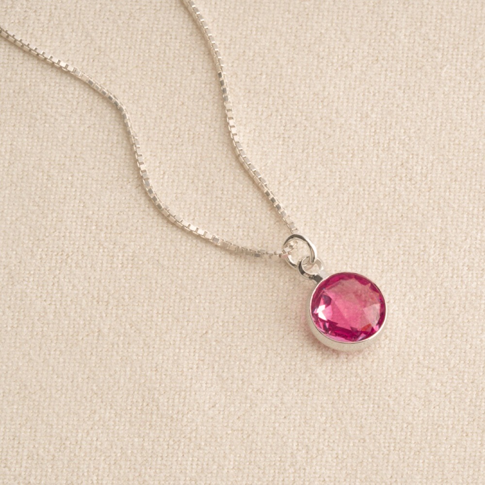 Pink Tourmaline Necklace - October Birthstone Necklace