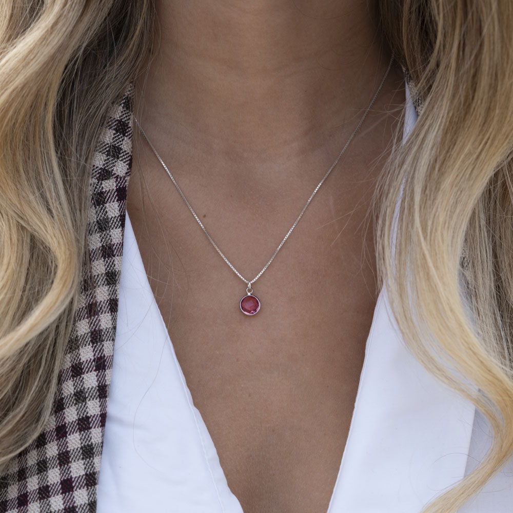 Pink Tourmaline Necklace - October Birthstone Necklace