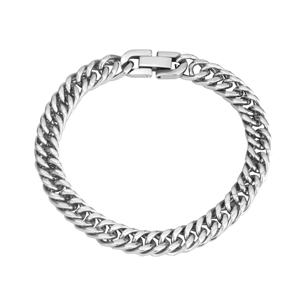Silver Cuban Link Bracelet For Men