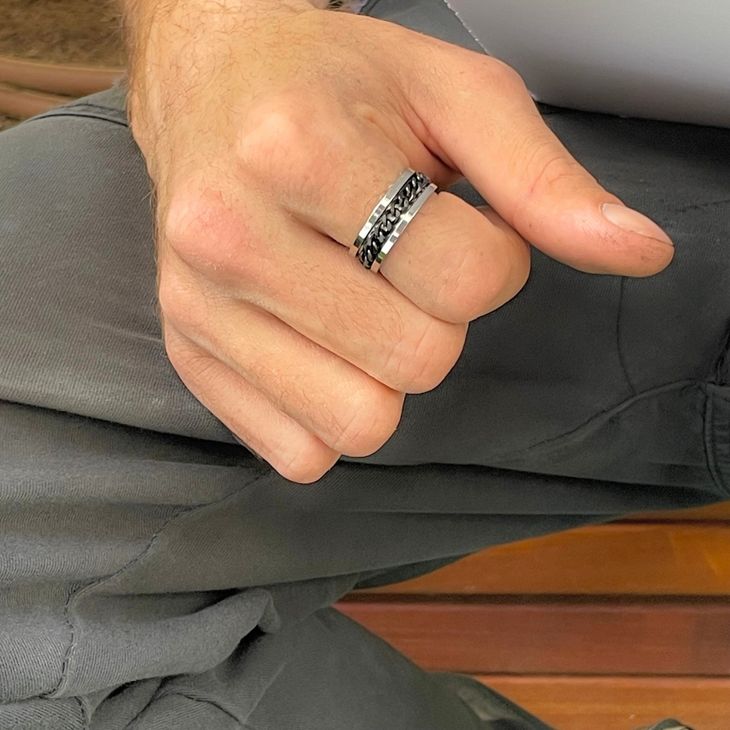 Spinning Fidget Ring For Men - Picture 6