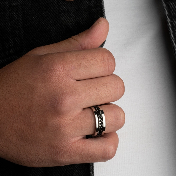 Spinning Fidget Ring For Men model