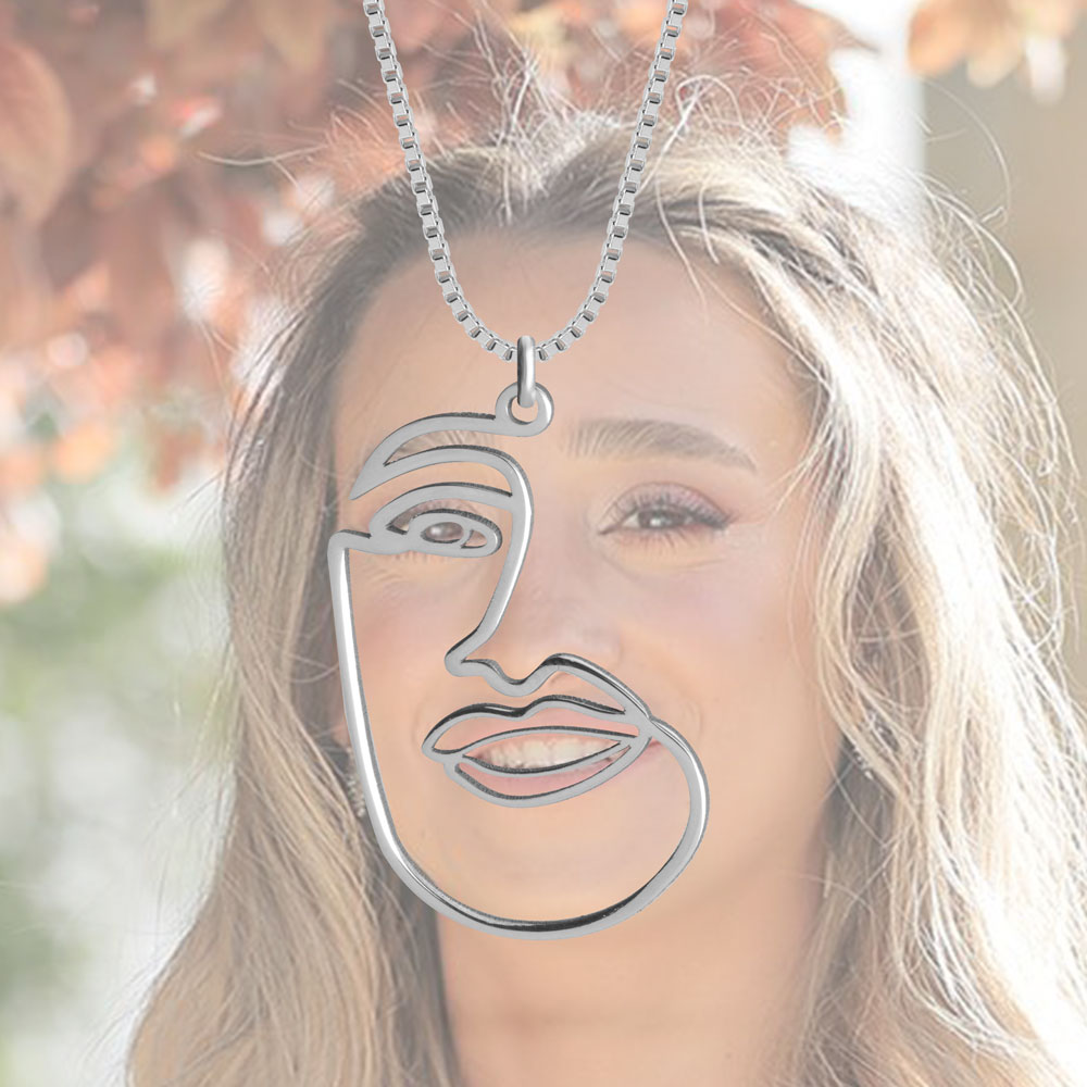 One Line Picture Necklace