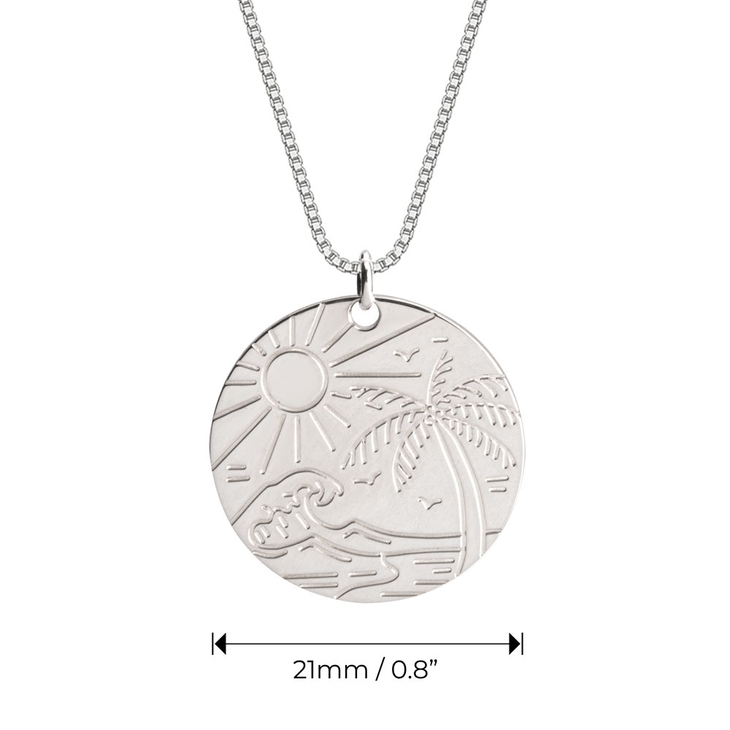 Back And Front Engraved Vacation Necklace information