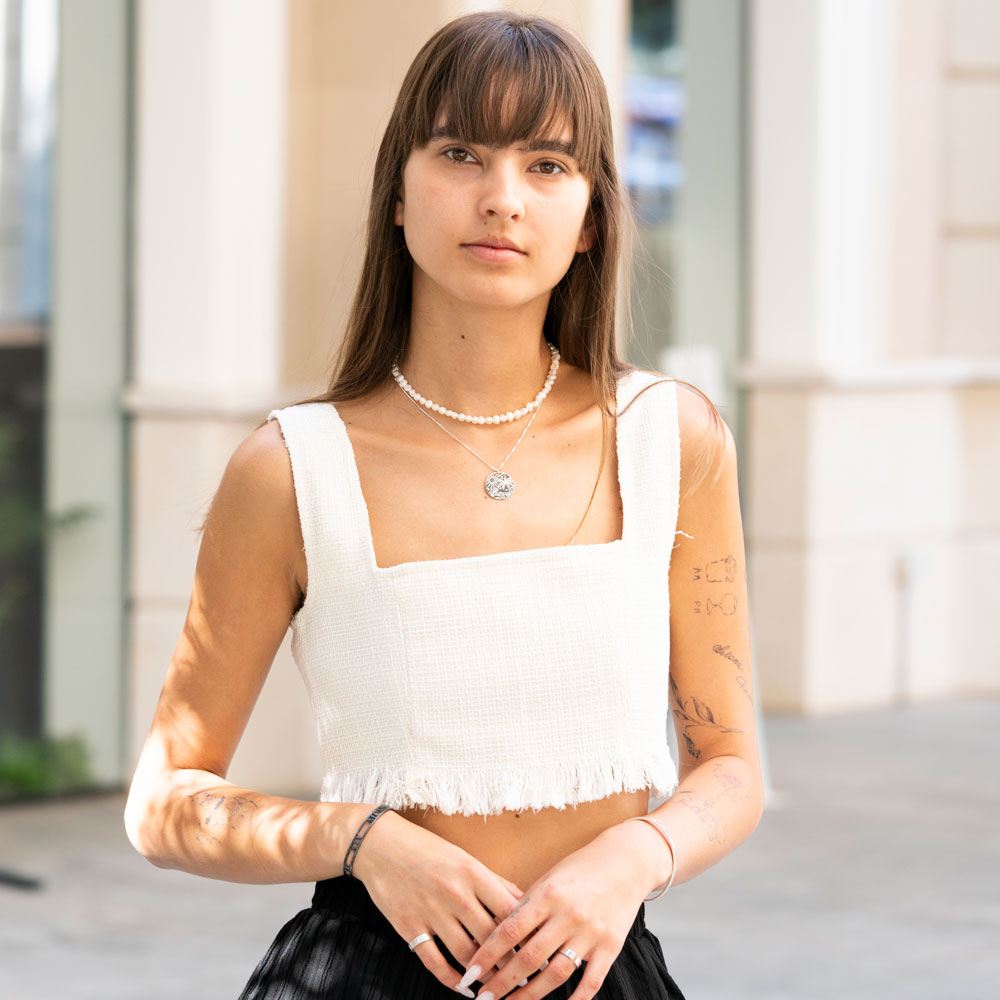 Back And Front Engraved Vacation Necklace