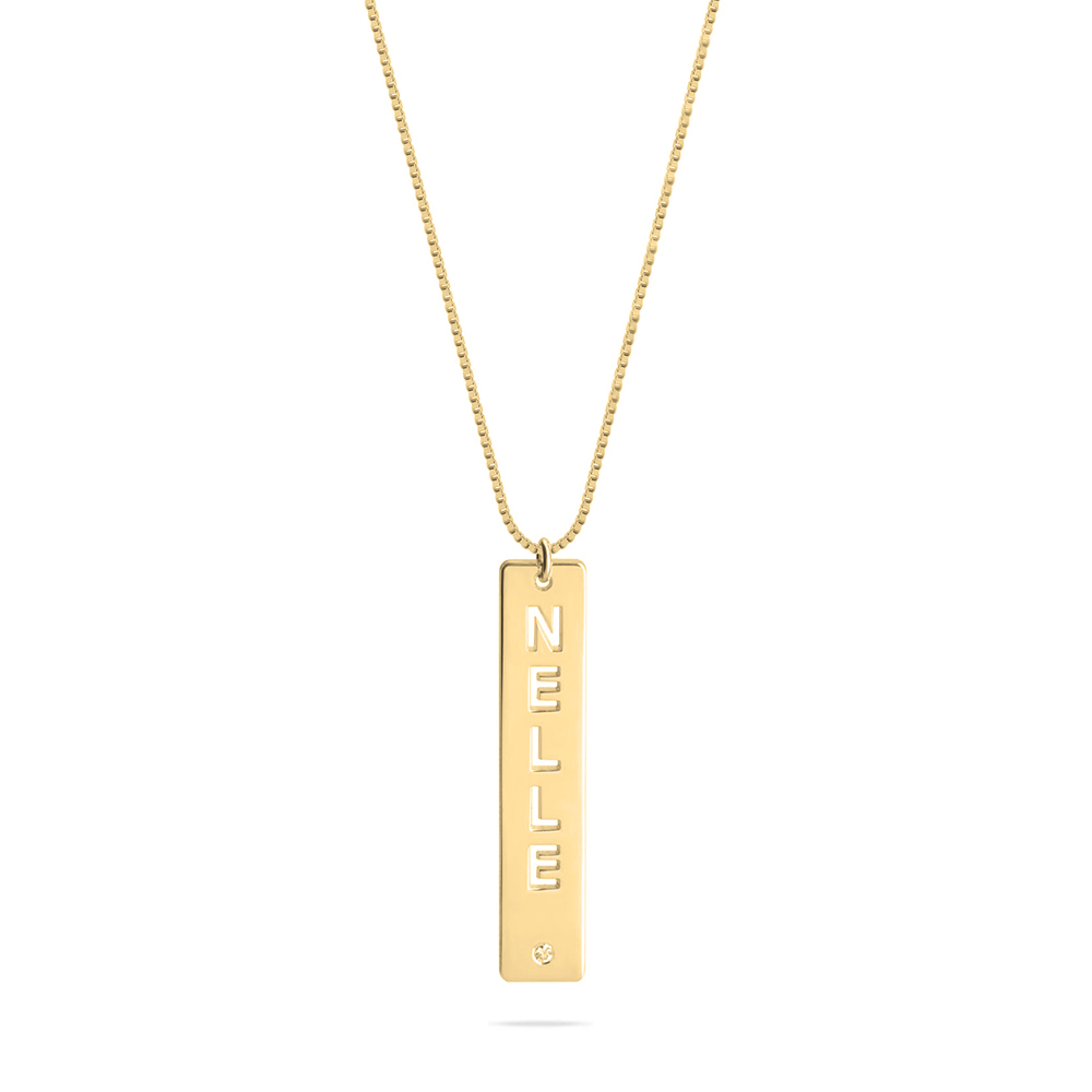 Vertical Diamond Bar Necklace 
