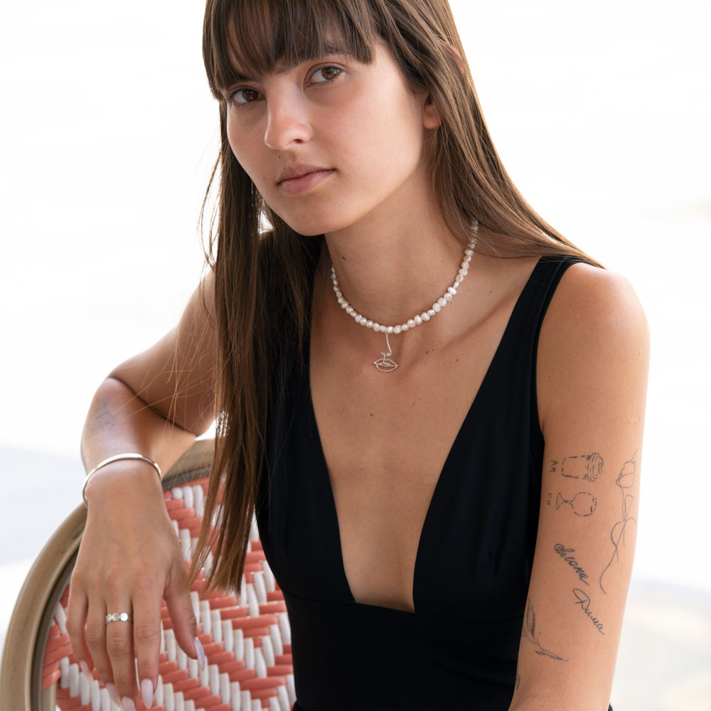 Pearl Smiley Face Necklace