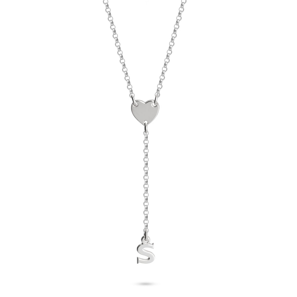 Initial Necklace with Heart