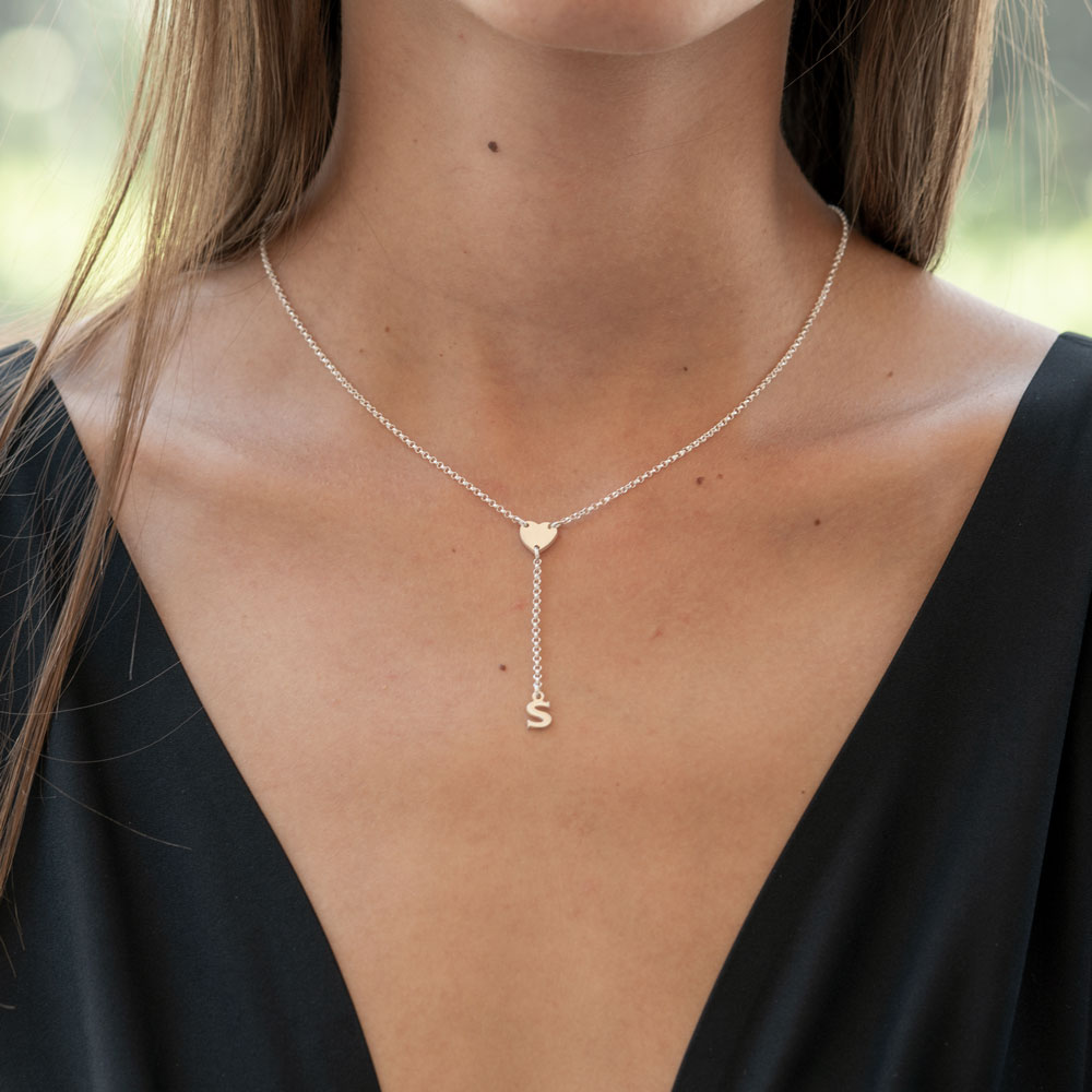 Initial Necklace with Heart